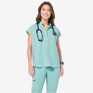 Figs Rafaela Oversized Scrub Top - Seaglass XL